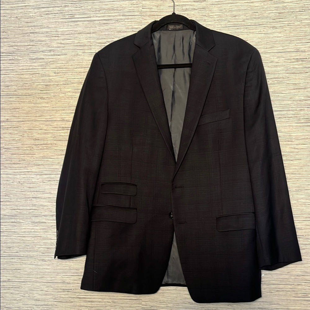 Calvin Klein Black Sport Coat with Notch Lapel Size: 42R (657)